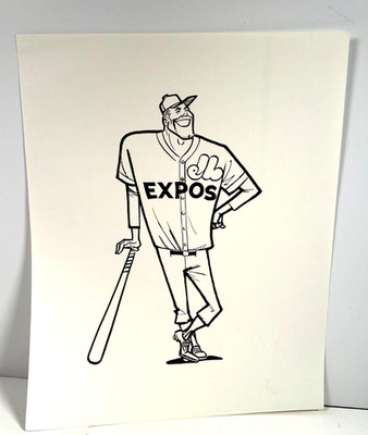 1960's-1970's Mannys Baseball Land Print MONTREAL EXPOS Super Player Logo 