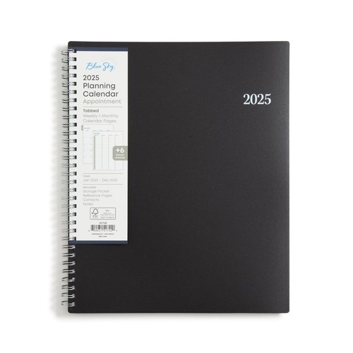 2025 Weekly and Monthly Appointment Planner Calendar, 8.5" x 11", With 15-Min...