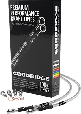 Goodridge HD0055-1FC-CL Brake Hose Kit - Front - Flsts 97-03 Non-ABS Models
