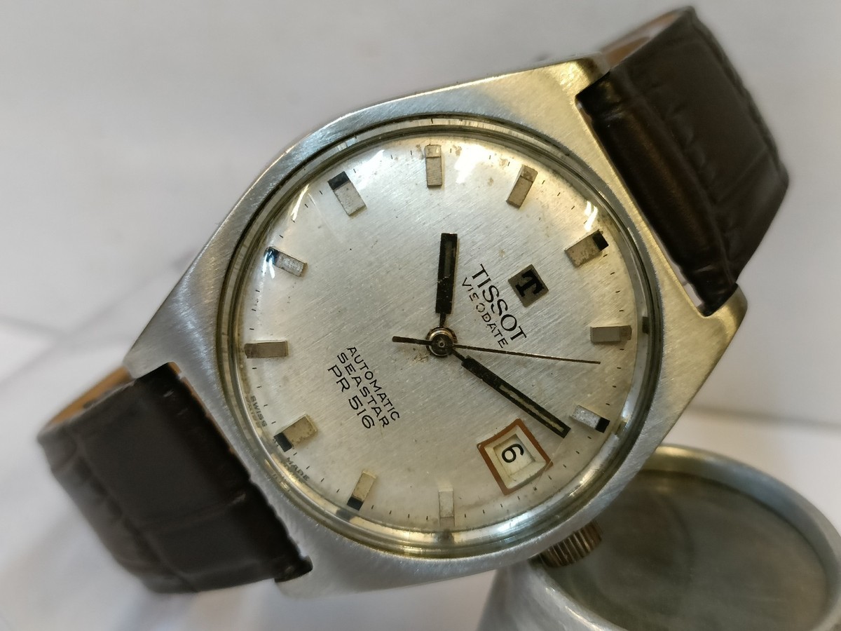 TISSOT VISODATE SEASTAR PR516 AUTOMATIC PATINA SILVER DIAL SWISS 