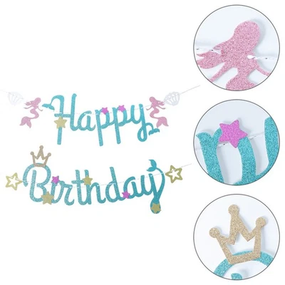 Bannière D'anniversaire Suspendue Bannières De Fête Pour Enfants - Photo 1/4