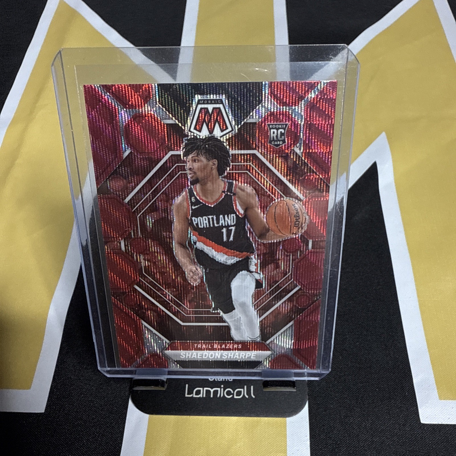 2022-23 Panini Mosaic - Rookies Shaedon Sharpe #213 Red Wave Trailblazers