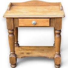 Vintage Pine Console Table Gallery Top Drawer Rustic Hall Table Shelf