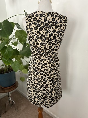 Banana Republic Sheath Dress Size 4 Leopard Lined Sleeveless Pockets