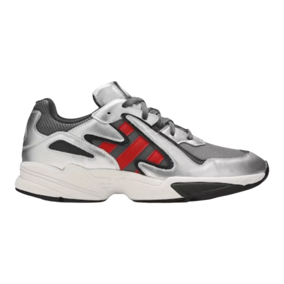 adidas Originals Mens Yung-96 Chasm Metallic Lifestyle Fashion Sneakers, 11.5 / Grey/Scarlet/Silver