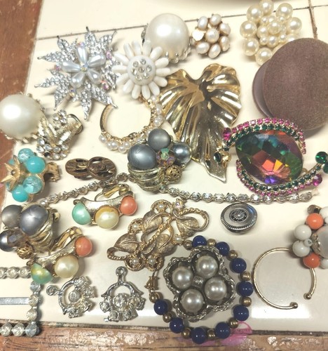 2 Pfund 10 Unzen Vintage bis jetzt gemischt Schmuck ALLE SCHROTT HANDWERK Trödel Schublade Ersatzteile 4 - Bild 2 von 15