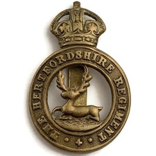 Original WW1 Hertfordshire Regiment Cap Badge - WWI Genuine British Army