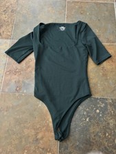 SWS Dark Green One Piece Bodysuit Women s Solid Opaque Size XS