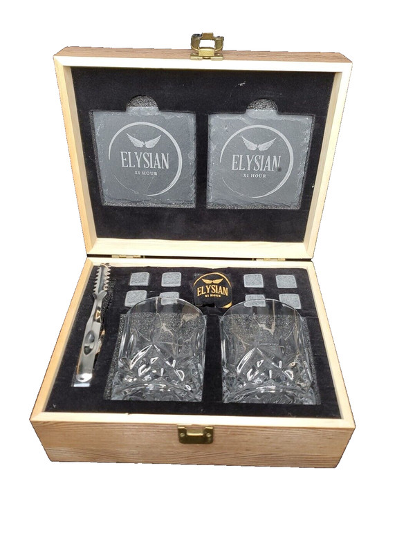 Elysian X1 Hour Whiskey Stones and Glasses Gift Set