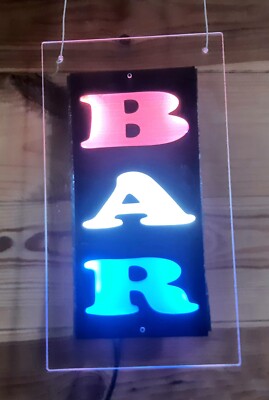 Individuelle Farbe LED BAR Acryl Schild USB Wand Fenster Hausbar Pub Flagge Fußball UK