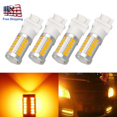 4X White T25 3157 3156 33SMD LED Bulb Brake Tail Backup Reverse Fog Light Lamps·