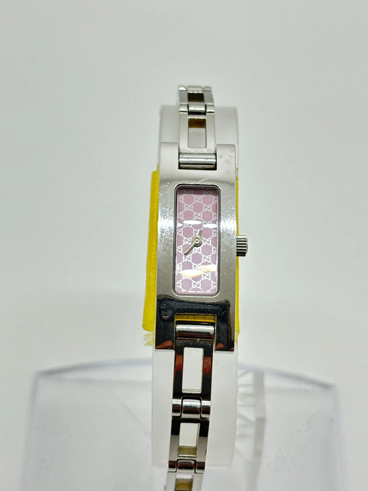[Exc+5] Montre Femme Vintage GUCCI 3900L Cadran Rose Quartz Occasion Fonctionne