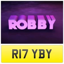 ROBBY ROBBIE THEME PRIVATE CAR NUMBER PLATE ROB ROBS RUBY NEAT OLD R REG R17 YBY