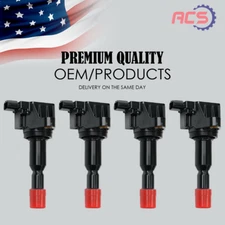 Set of 4 Premium Ignition Coil OEM For 2006-2008 Honda Fit 1.5L l4 C1578 UF581