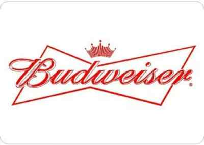 BUDWEISER Etikett Bier Kühlschrank KNEIPE BAR WERBUNG Aufkleber A5 A4 A3 x2