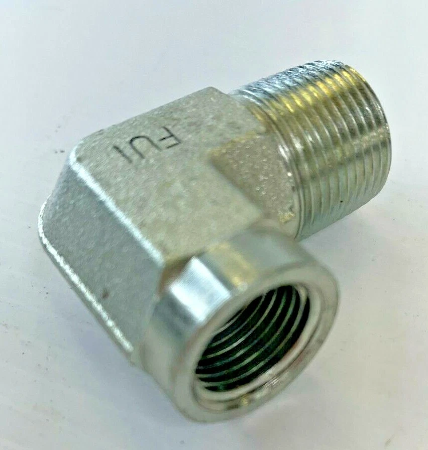 HYDRAULIC MALE TO FEMALE 90° ELBOW 1/2" FNPT X 3/4" MNPT - Image 3 of 3