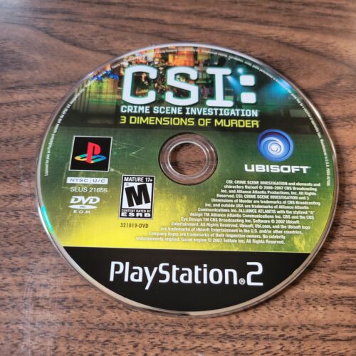 CSI : Crime Scene Investigation : 3 Dimensions of Murder (PS2) testé, disque seulement - Photo 1 sur 2