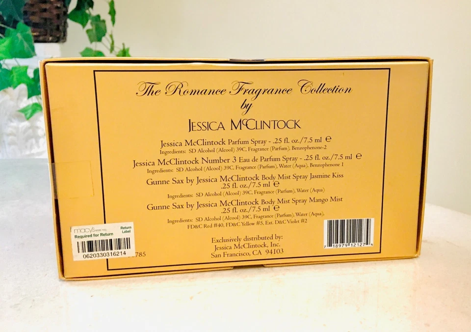 Perfume Jessica McClintock, Gunne Sax Body Mist Spray Mango, Jasmine Kiss y No.3 Foto 3 de 3