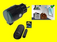 Funkschalter-Set Outdoor IP44 Pilotacasa Funk Zwischenstecker TüR/Fenster-Sensor