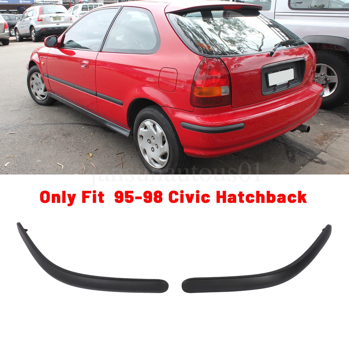 For Honda Civic Hatchback EK3 CXi GLi 1995 1999 Pair Rear Bumper