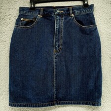 Vintage Calvin Klein Womens 12 Denim Blue Jean Skirt w/ Pockets 100 Cotton