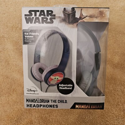 Mandalorian The Child Baby Yoda Kid Friendly Wired Headphones