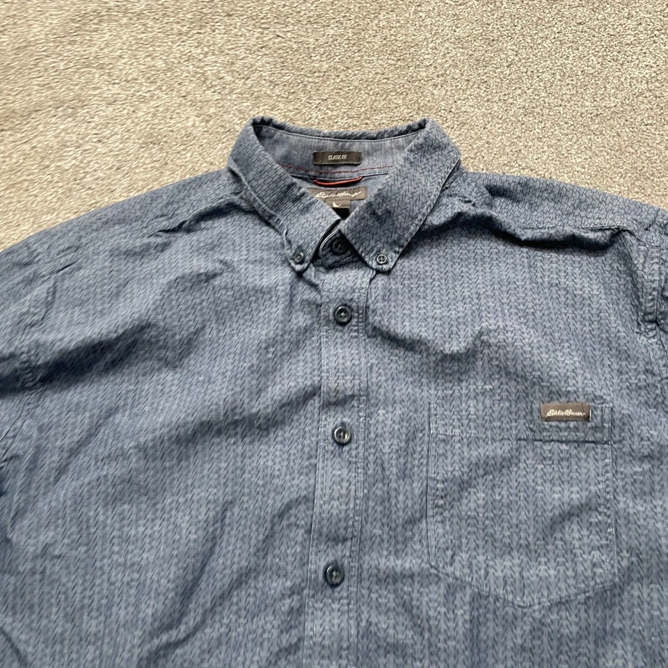 Eddie Bauer Shirt Adult XL Extra Large Blue Classic Fit Casual Long Sleeve Mens - Image 2 of 4