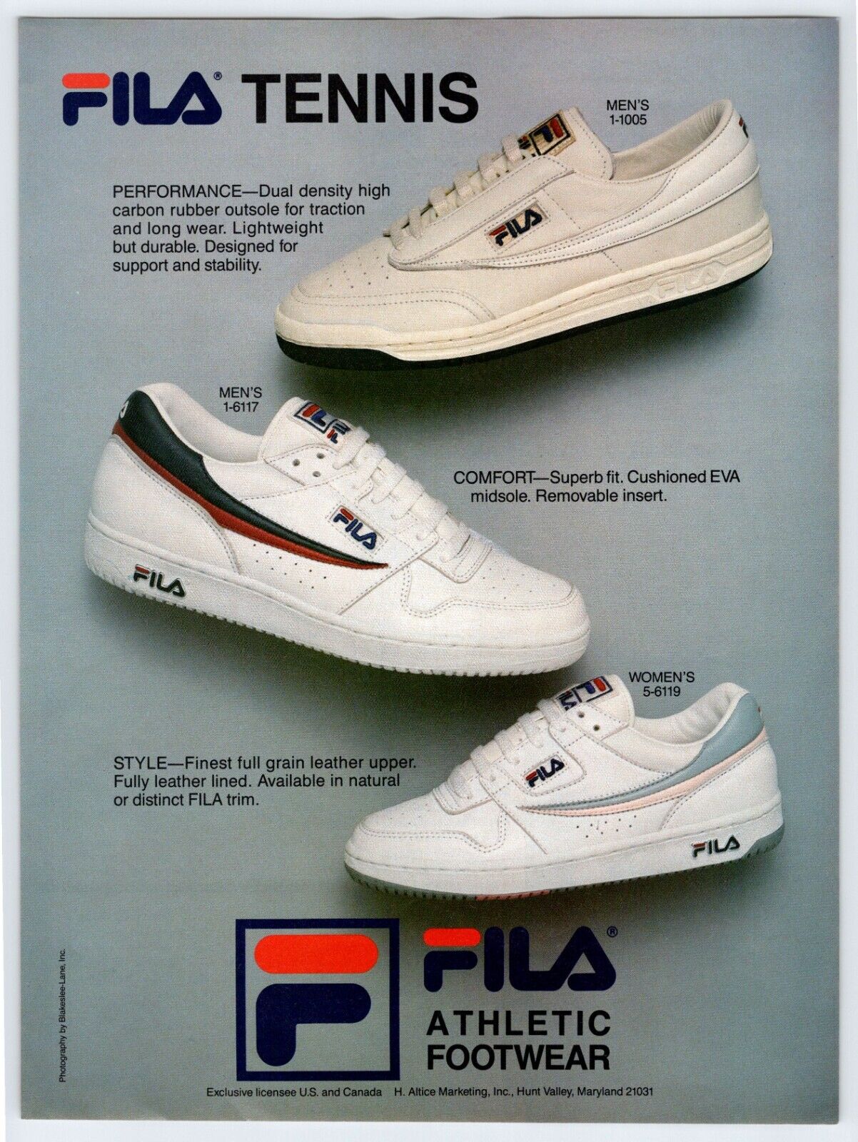 attribut Vidner sokker 1986 TENNIS FILA ATHLETIC FOOTWEAR Vintage 8&#034;X11&#034; Magazine Ad  1980&#039;s JNA19 | eBay