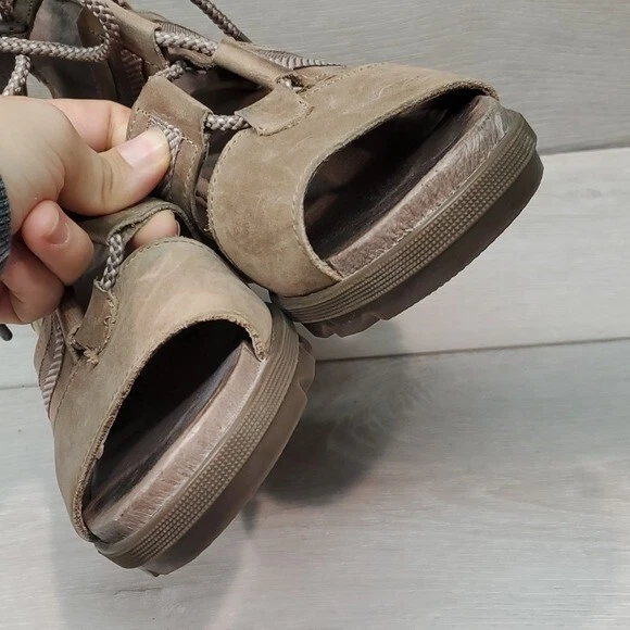 sorel ankle leather lace up wedge shoes