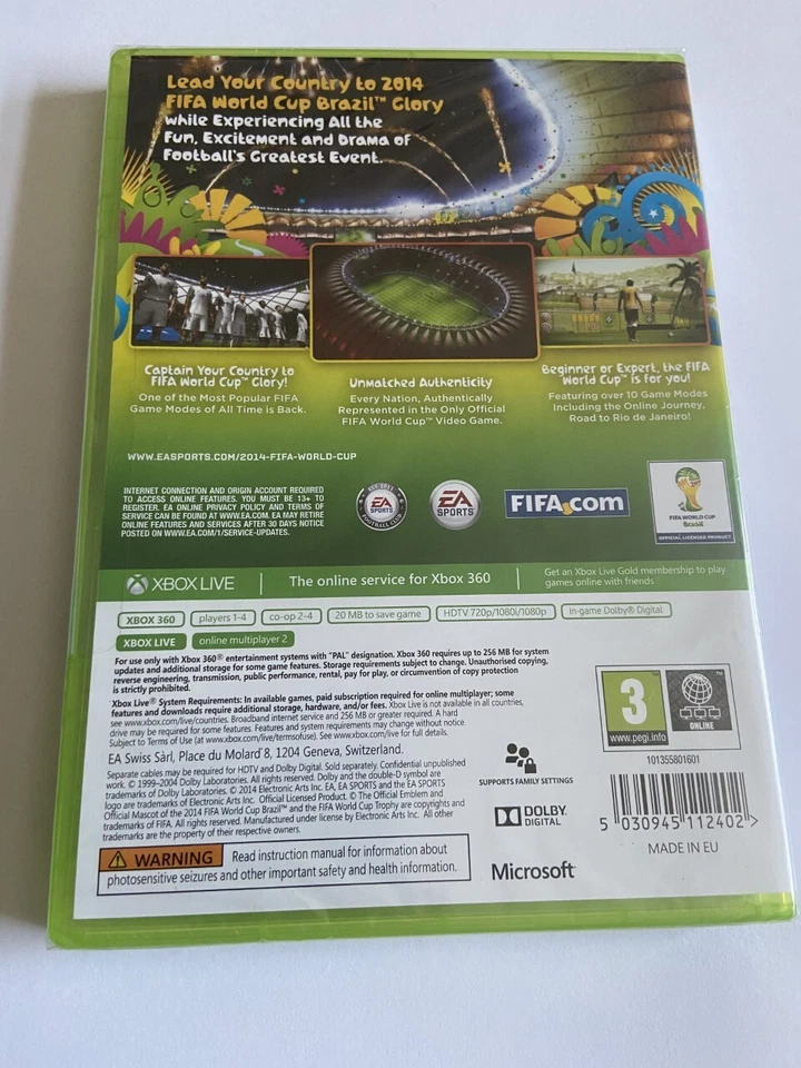 EA Sports 2014 FIFA World Cup Brazil Xbox 360 Xbox One Wata UKG NEW Sealed - Image 3 of 3