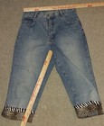WOMEN'S FORENZA BLUE DENIM CAPRIS ANIMAL PRINT CUFFS Zebra SIZE 6 — photo 2