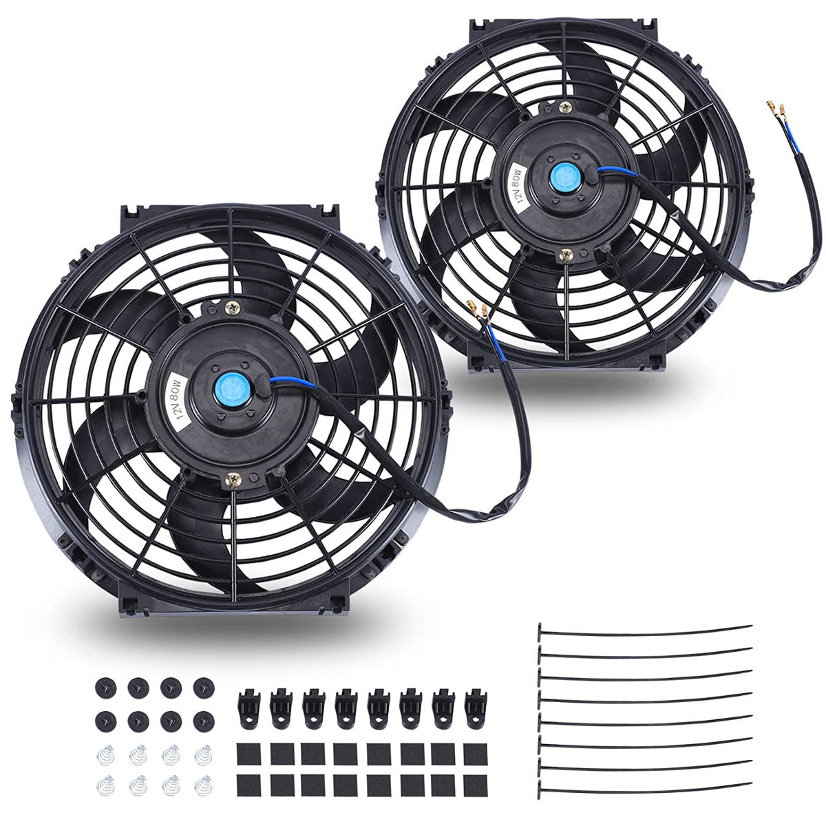 Electric Radiator Fan 10 Inch Universal Slim Kit - 12V 80W High ...