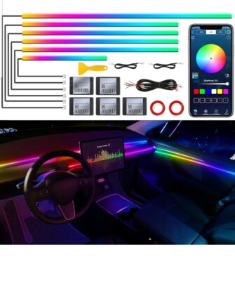 Dreamcolor Acryl Innenraum Auto LED Streifen Licht mit Wireless APP, RGB 6 in 1 