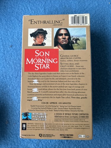 Son Of The Morning Star VHS Tape Gary Cole Rosanna Arquette Custer 1991 Sealed - Picture 2 of 3