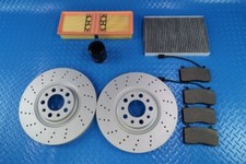 Alfa Romeo Giulia front brake pads & drilled rotors + filters TopEuro #11330