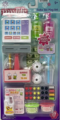 My Life As Boba Tea Play Set For 18'' Dolls Real Slime to Make Drinks 39 Pieces