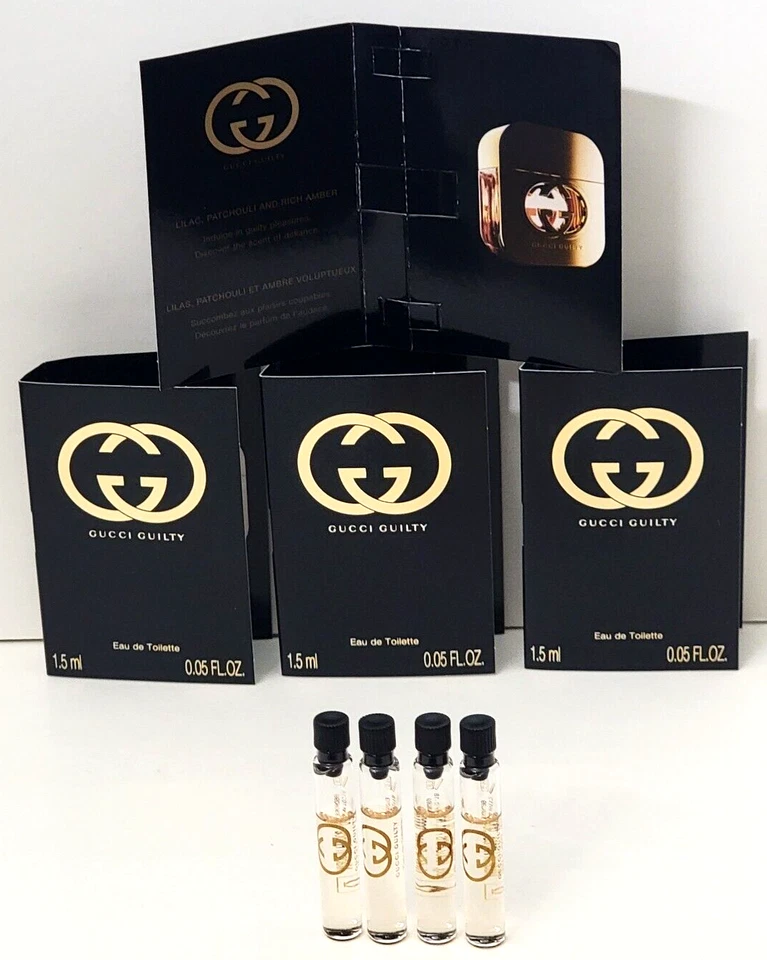 GUCCI CULPABLE EAU DE TOILETTE 0,05 fl oz (4 MINI FRASCOS DE SALPICADURAS CON TARJETA PARA MUJER) Foto 2 de 2