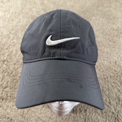 Nike Legacy91 Dri-Fit Strap-on Gray Silver Cap Hat Nike Golf Legacy 91 Dri Fit Grey Pin Stripe Baseball Hat Cap  main image 3