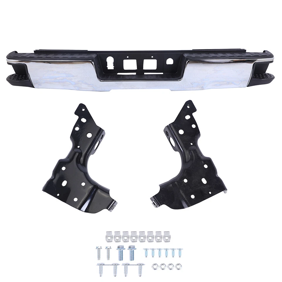 NEW Chrome Rear Back Bumper For 2014-2018 Silverado Sierra 1500 SHIPS FAST - Image 3 of 4