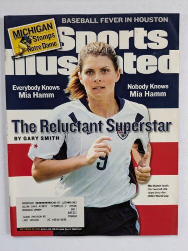 Sports Illustrated Magazine Sept 2003 Mia Hamm World Cup - Afbeelding 1 van 3