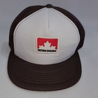 Petro Canada Gas Vintage Snapback 1980s Hat Mesh Back Brown White Truckers Cap