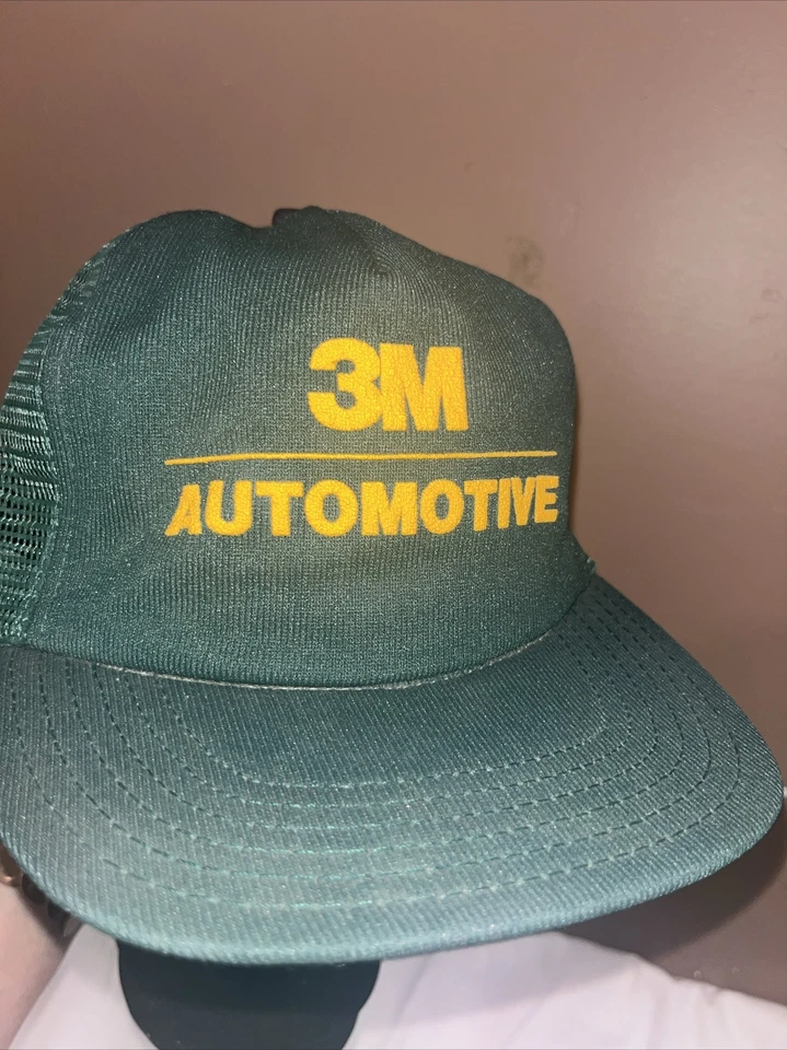 Винтажная зеленая кепка 1980-х 3M с автомобильным логотипом кепка дальнобойщика рабочая бейсболка - Изображение 4 из 4