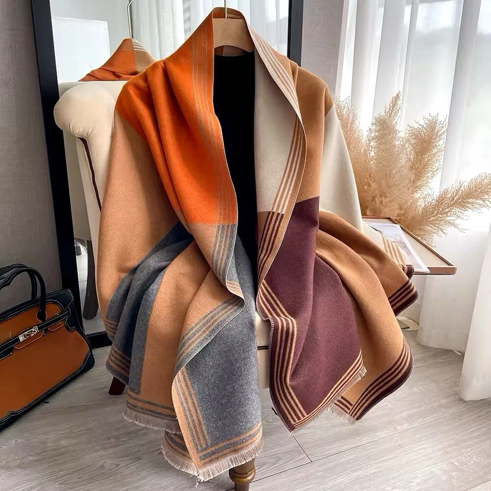 New Luxurious Thickened Warm Winter Cashmere Pashmina Wool Touch Scarf Wrap UK