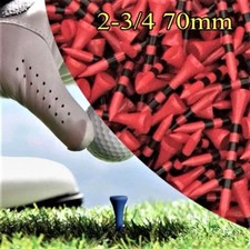 X 50 Red Black NEW GOLF TEE NATURAL WOODED TEES 2 3/4" 70MM LONG LENGTH
