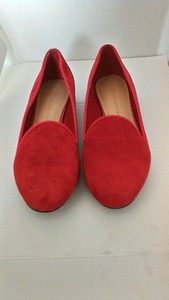 ladies red loafers
