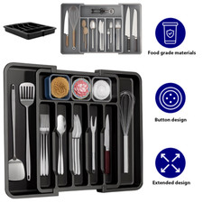Expandable Cutlery Tray Kitchen Utensil Organiser Drawer Insert Adjustable Rack
