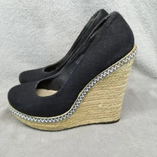 Call It Spring Shoes Womens Size 8.5 Black Wedge Heel Espadrilles