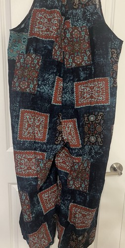 NWT- BOHO PATCHWORK PRINTED JUMPSUIT FLORAL GREEN Size XXL P2P 21 - Picture 4 of 4