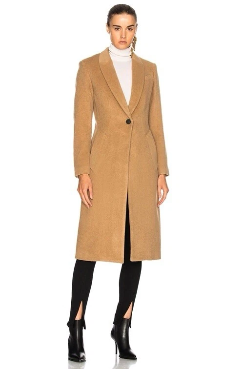 Rag & Bone Duke Long Camel Coat Size 2 100% Camel With Leather Trim ($898 OG) - Image 2 of 4