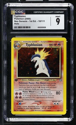 Typhlosion (1st Edition) graded CGC 9 for sale on eBay